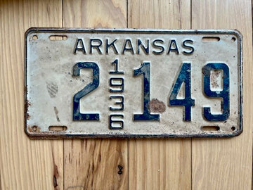 1936 Arkansas License Plate