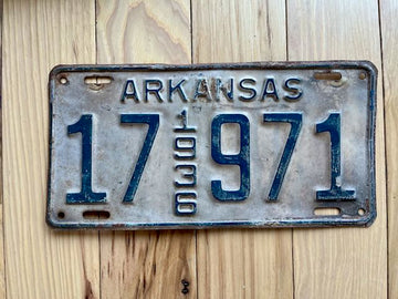 1936 Arkansas License Plate