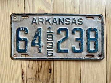 1936 Arkansas License Plate
