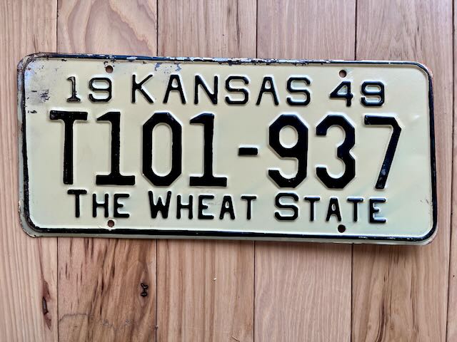 1949 Kansas License Plate