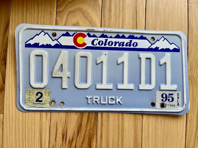 1995 Colorado Truck License Plate