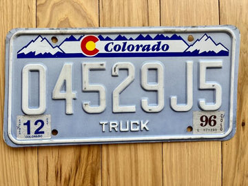 1996 Colorado Truck License Plate