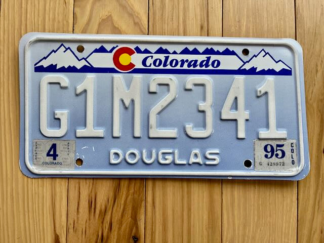 1995 Colorado Douglas License Plate
