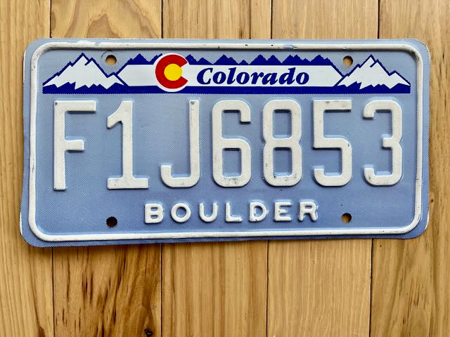 Colorado Boulder License Plate