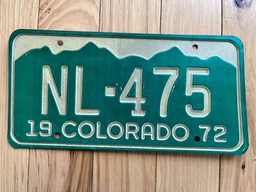 1972 Colorado License Plate