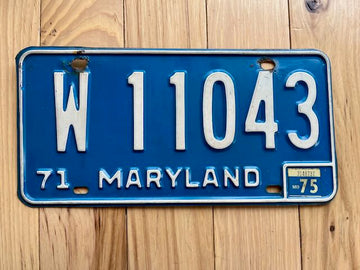 1971/75 Maryland License Plate