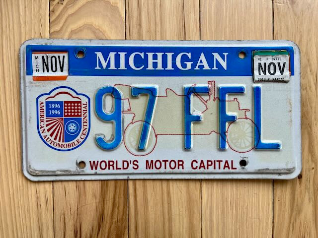 2013 Michigan License Plate