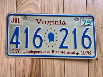 1979 Virginia Bicentennial License Plate