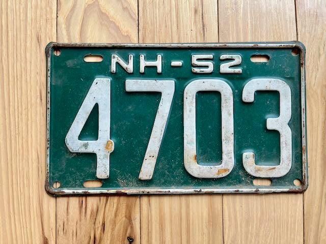 1952 New Hampshire License Plate