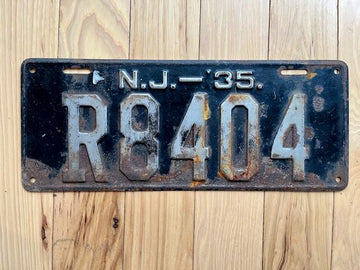 1935 New Jersey License Plate