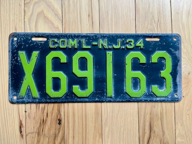 1934 New Jersey Commercial License Plate