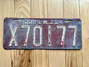 1924 New Jersey Commercial License Plate