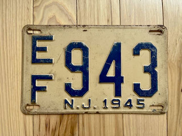 1945 New Jersey License Plate