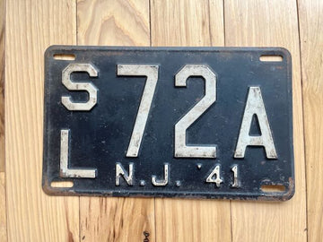 1941 New Jersey License Plate