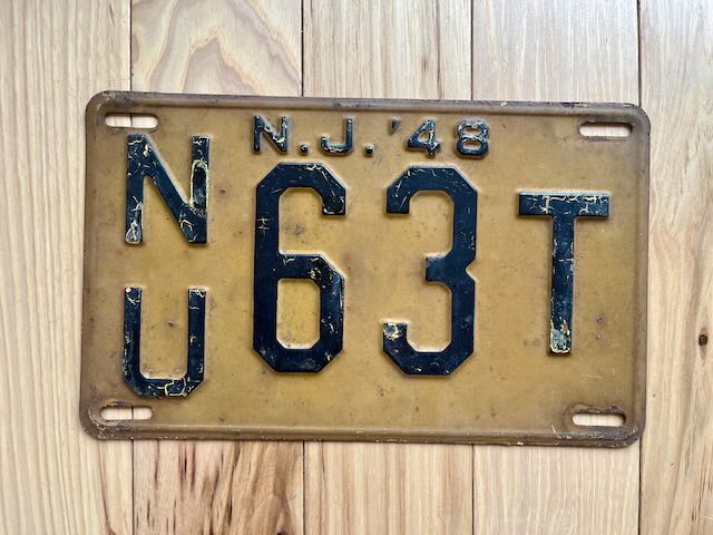 1948 New Jersey License Plate