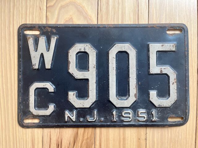 1951 New Jersey License Plate