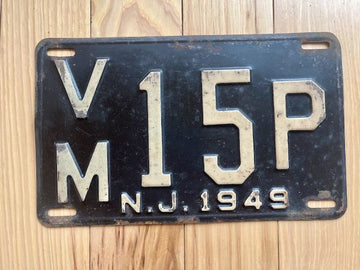 1949 New Jersey License Plate
