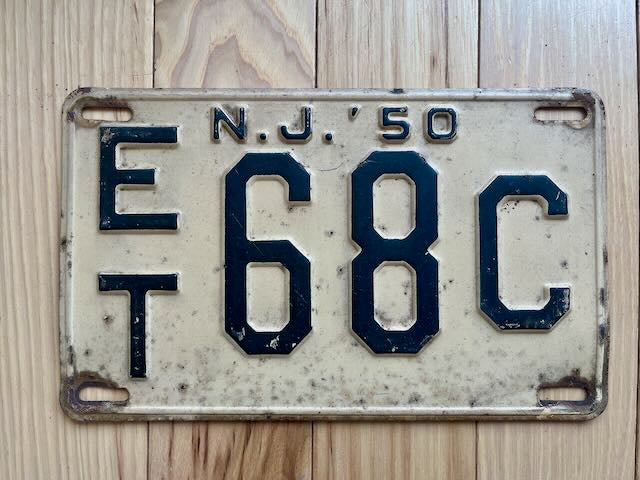1950 New Jersey License Plate