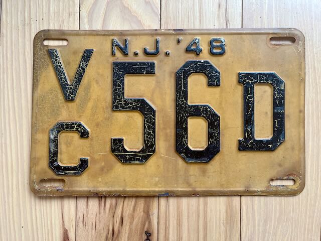 1948 New Jersey License Plate