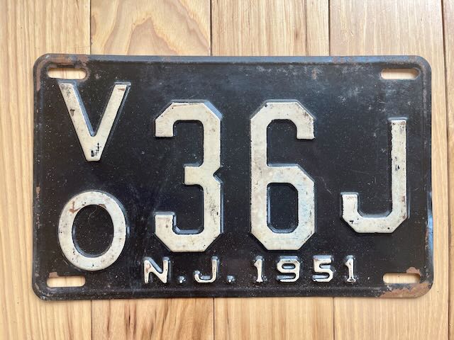 1951 New Jersey License Plate