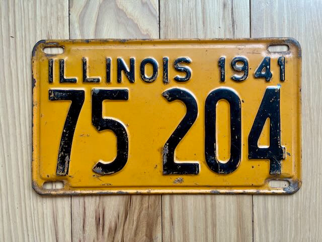 1941 Illinois License Plate