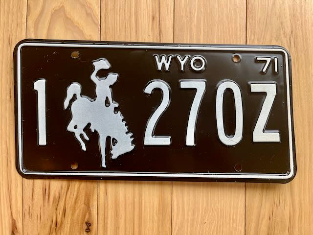 1971 Wyoming License Plate