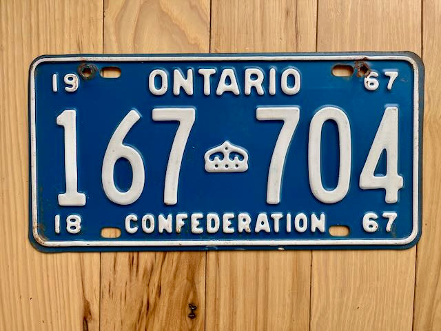 1967 Ontario Confederation License Plate