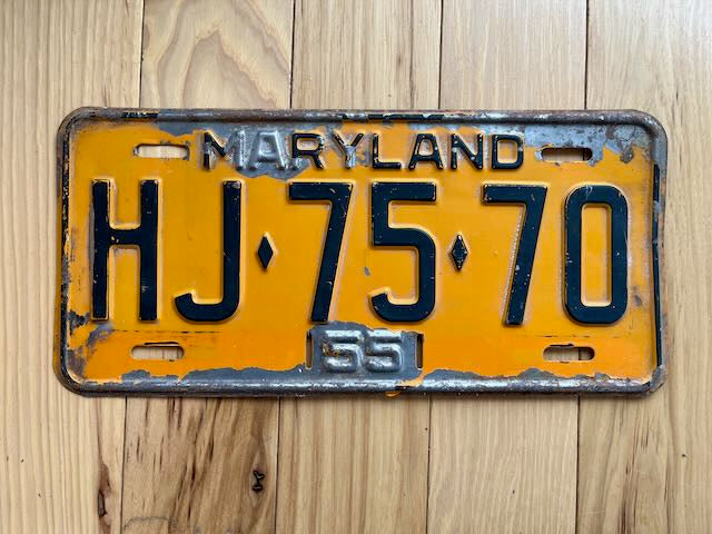 1955 Maryland License Plate