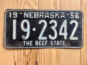1956 Nebraska License Plate