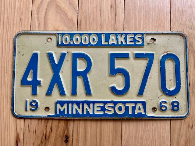 1968 Minnesota License Plate