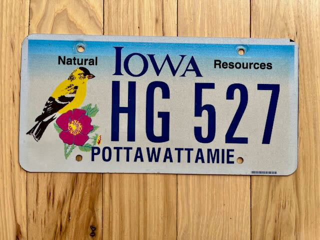 Iowa Pottawattamie County License Plate