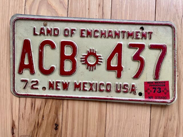 1972/73 New Mexico License Plate