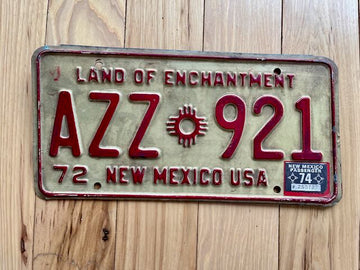 1972/74 New Mexico License Plate