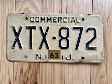 1963 New Jersey Commercial License Plate