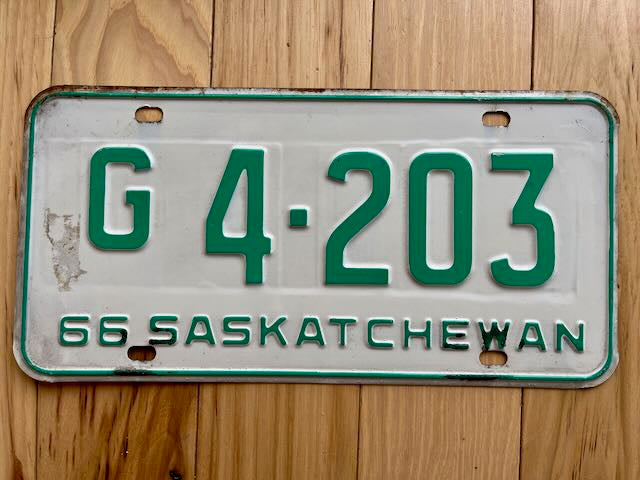 1966 Saskatchewan License Plate
