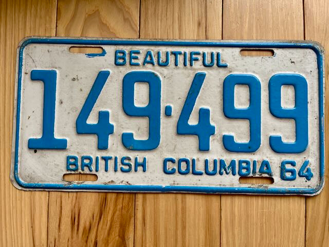 1964 British Columbia License Plate