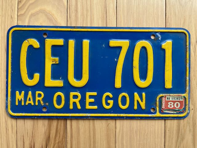 1980 Oregon License Plate
