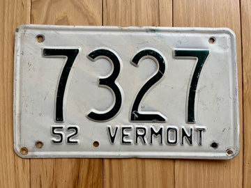 1952 Vermont License Plate