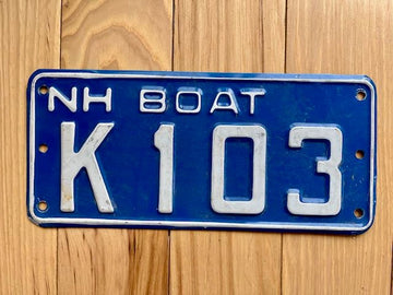 New Hampshire Boat License Plate