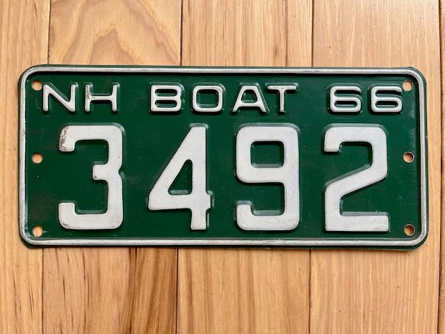 1966 New Hampshire Boat License Plate