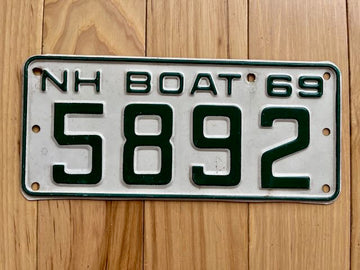 1969 New Hampshire Boat License Plate