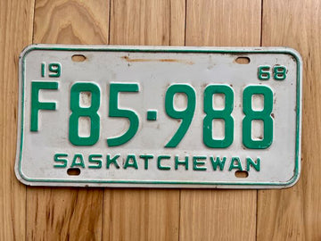 1968 Saskatchewan License Plate