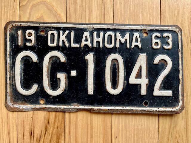 1963 Oklahoma License Plate