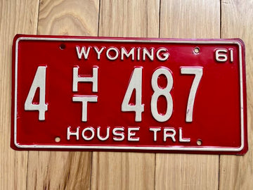 1961 Wyoming House Trailer License Plate