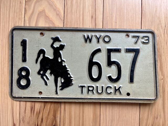 1973 Wyoming Truck License Plate