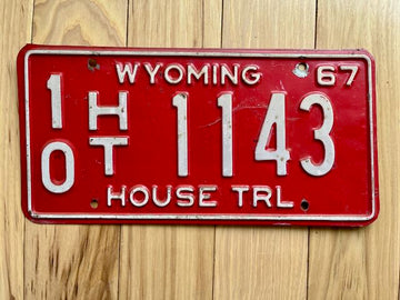 1967 Wyoming Housing Trailer License Plate