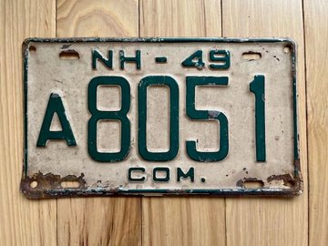 1949 New Hampshire Commercial License Plate