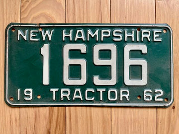 1962 New Hampshire Tractor License Plate