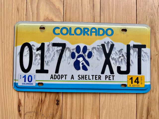 2010/14 Colorado Animal Shelter Awareness License Plate
