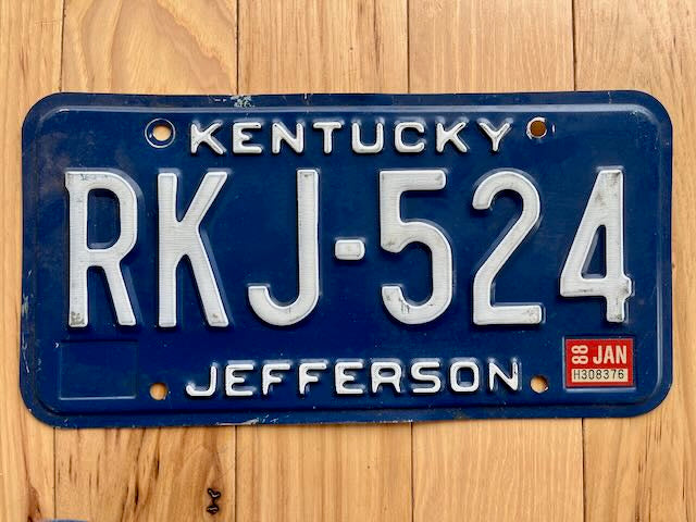 1988 Kentucky Jefferson County License Plate